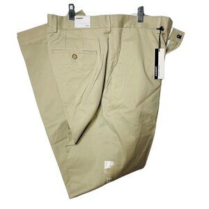 Mens Khaki Dress Pants Beige Express Agent Size 34 Relax Fit Trousers u New With